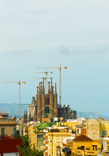 stock image Barcelona view to Sagrada Familia cathedral