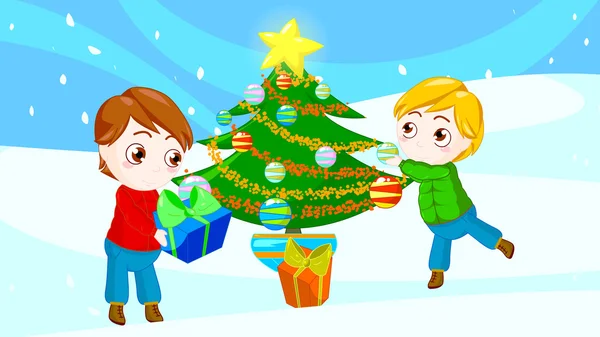 Przyjaciele na Boże Narodzenie — Zdjęcie stockowe
