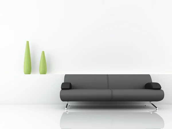 Sofá preto verde — Fotografia de Stock