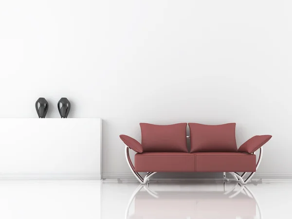 Sofa en twee vazen — Stockfoto