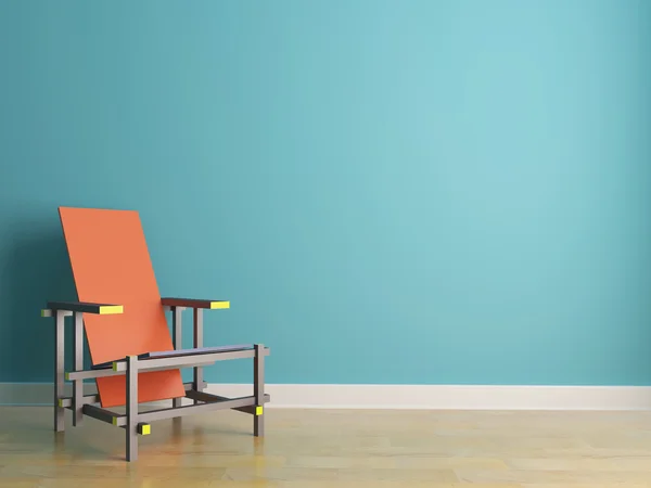 Rode en blauwe stoel — Stockfoto