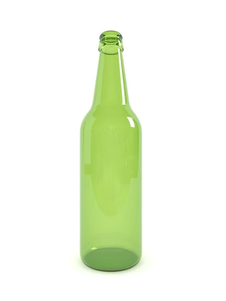 Zelená láhev izolované na bílé — Stock fotografie