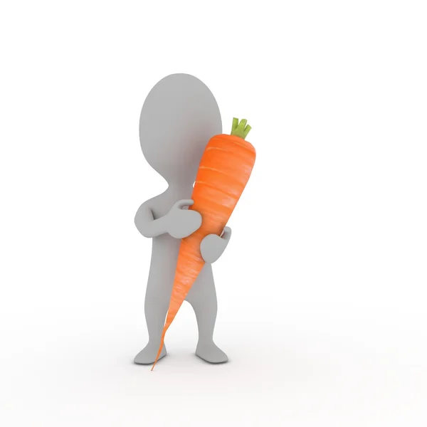 stock image 3d human hold carrot