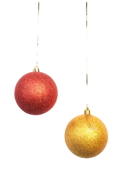 Дві яскраві різдвяні кульки — стокове фото