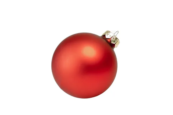 Απομονωμένες κόκκινη Χριστουγεννιάτικη μπάλα — Φωτογραφία Αρχείου