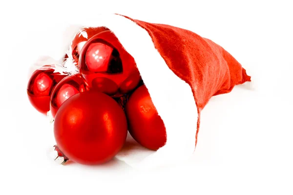 Jul hatt full av dekorativa bollar — Stockfoto