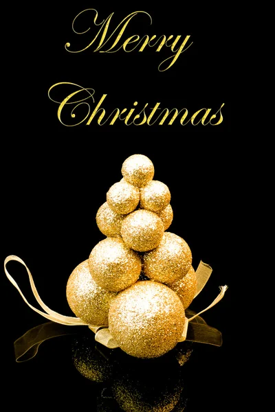 Zlatý vánoční strom — Stock fotografie