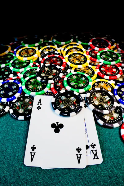 Poker chips with AK — Stockfoto