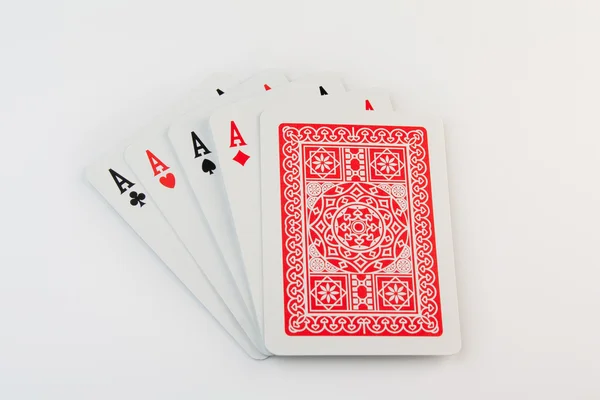 Four aces on white background — Stock Photo, Image
