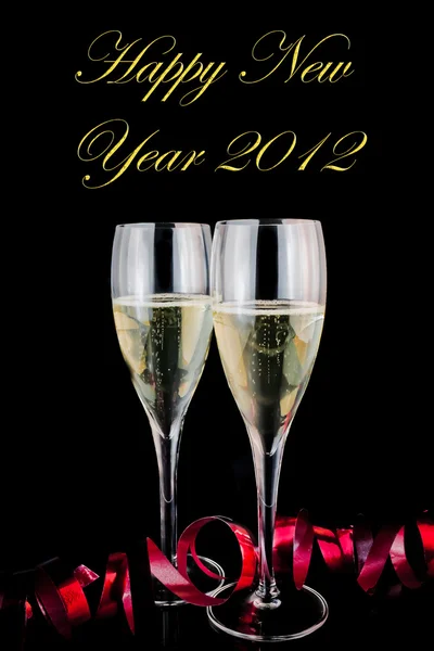 Şampanya ile mutlu yeni yıl 2012 — Stok fotoğraf