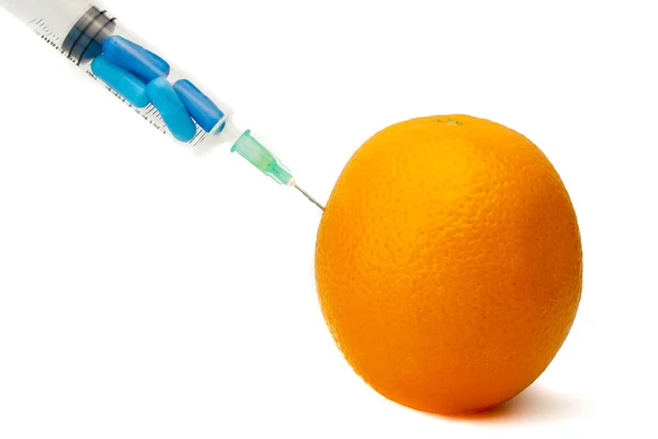 Injektion orangefarbener Vitamine — Stockfoto
