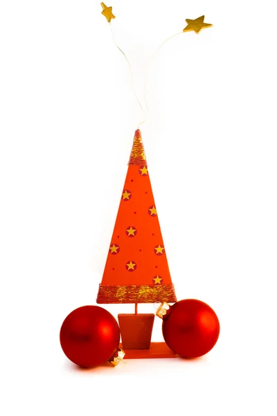 Різдвяна ялинка з золотою зіркою — стокове фото