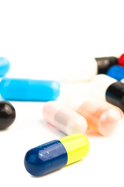 Cuidado com pílulas coloridas — Fotografia de Stock
