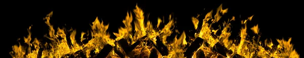 Fiery blazing flames fire border — Stock Photo, Image
