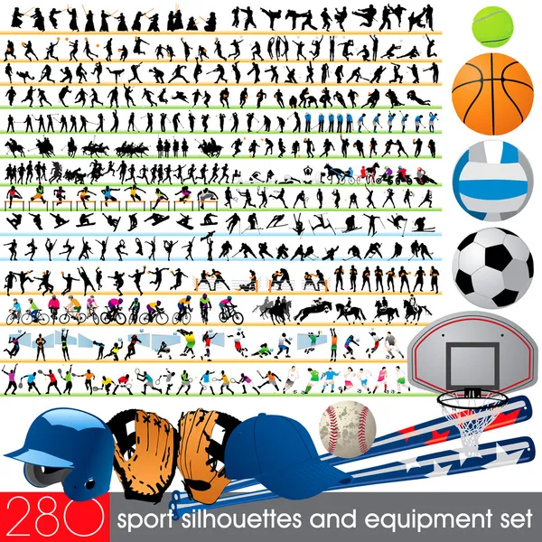 280 Спортивний набір силуетів — стоковий вектор