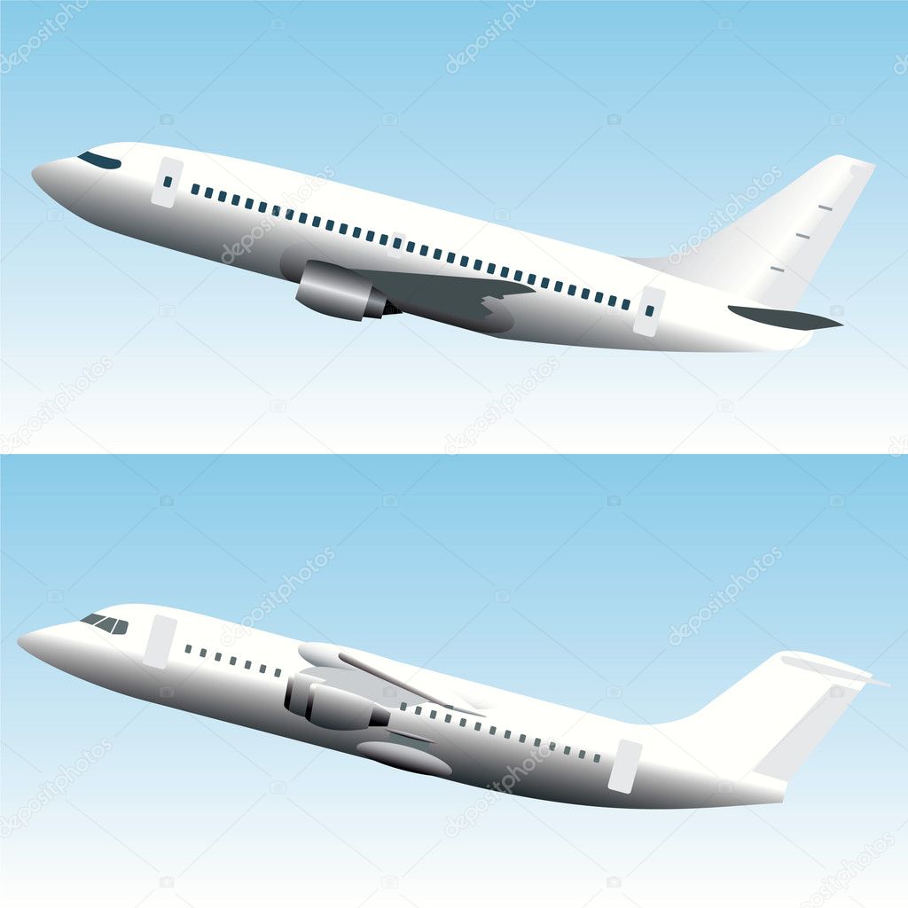 Blank Commercial Airplanes Set