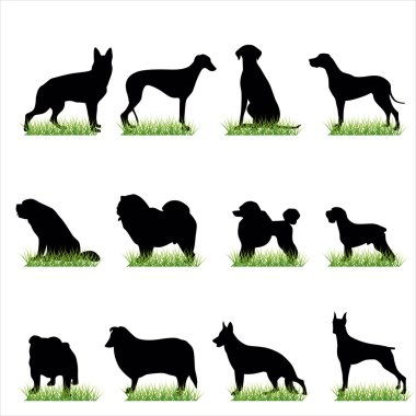 Dogs Silhouettes Set clipart