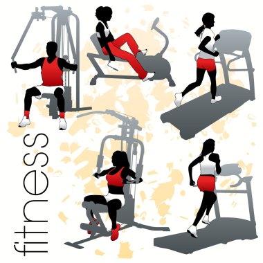 Fitness Silhouettes Set clipart