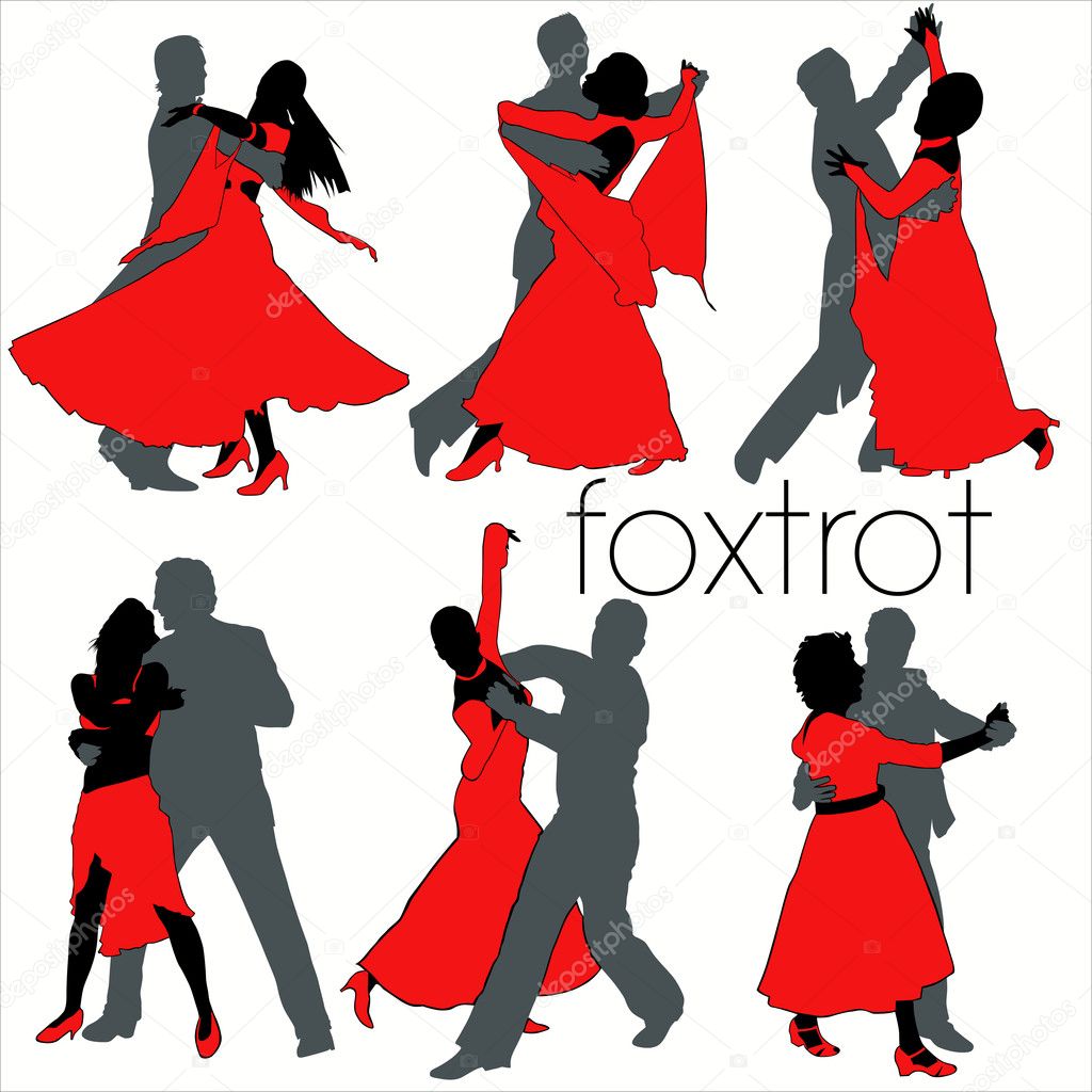 Foxtrot Dancers Silhouettes Set