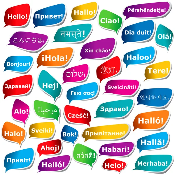 38 способов сказать "Hello " — стоковый вектор
