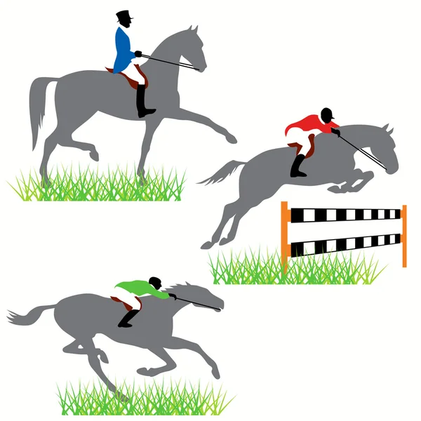 Hästar siluetter set — Stock vektor
