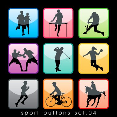 9 Sport Buttons Set clipart