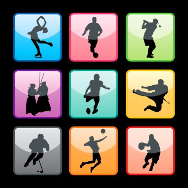 9 Sport Buttons Set clipart