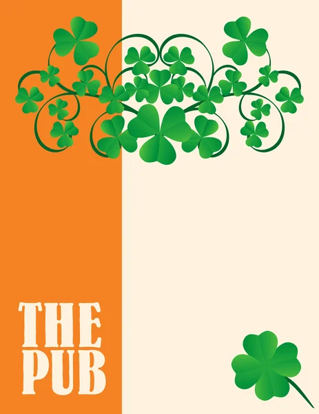 Design de capa de menu pub irlandês — Vetor de Stock