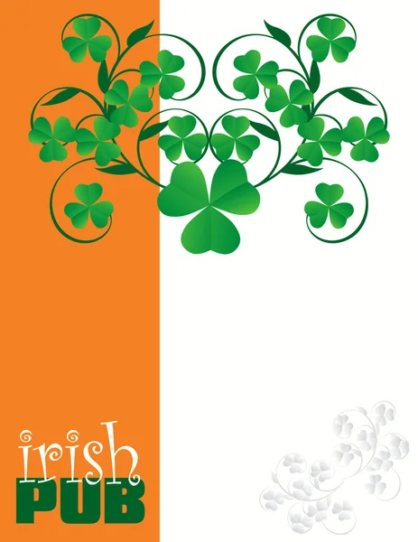Diseño de portada del menú Pub irlandés — Archivo Imágenes Vectoriales