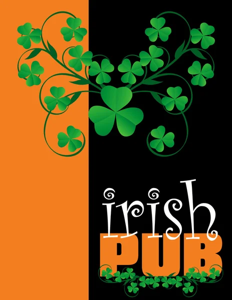 爱尔兰酒吧菜单封面设计 — 图库矢量图片