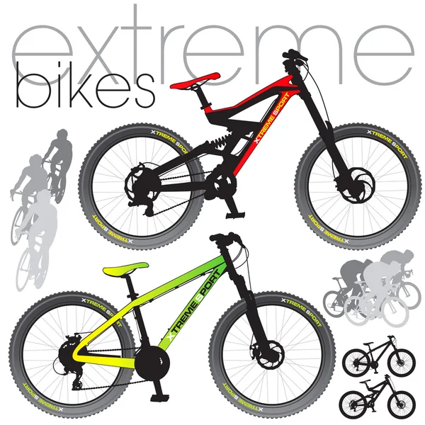 Mountain Bikes Set — Stock vektor
