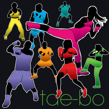 Tae-Bo Silhouettes Set clipart