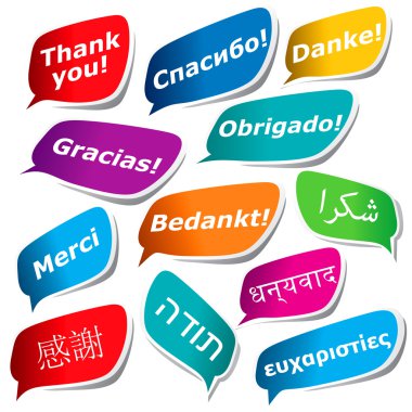 12 ways to say Thank You clipart