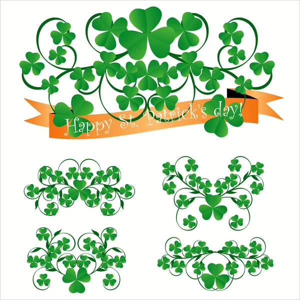 Ornements de cartes de voeux Saint-Patrick — Image vectorielle