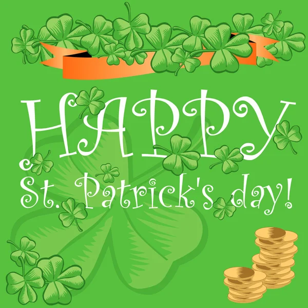 St. Patrick 's dag wenskaart — Stockvector