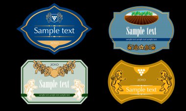 Vintage Wine Labels Set clipart