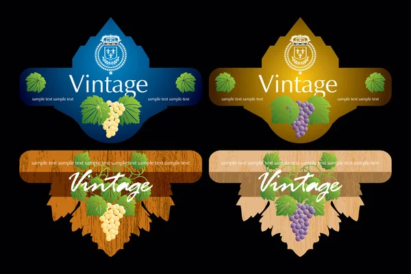 Vintage Wine Labels Set — Stock Vector