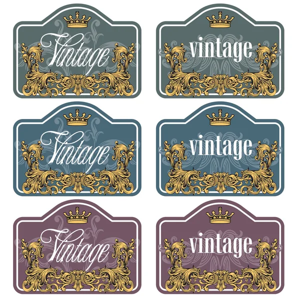 Set de etiquetas de vino vintage — Archivo Imágenes Vectoriales