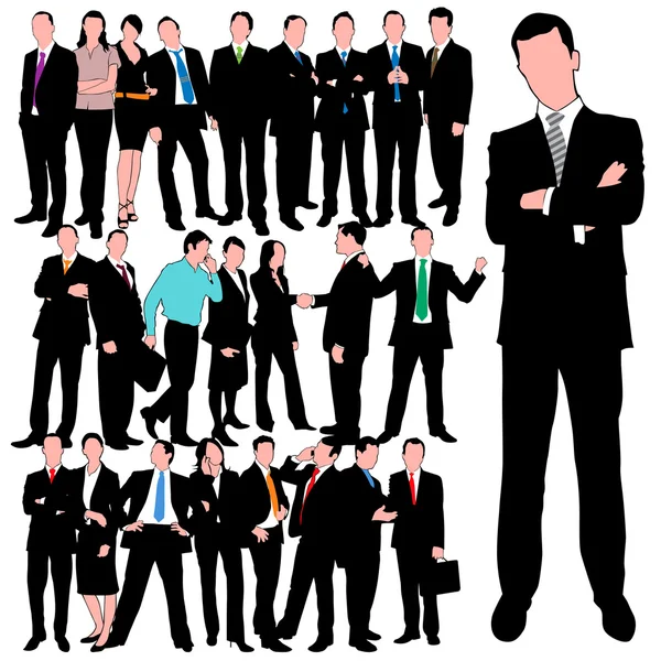 25 Business Silhouettes Set — Stock Vector