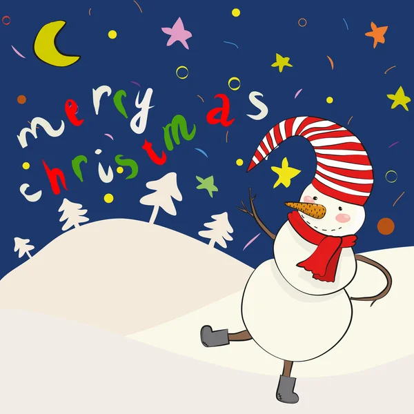 Cartoon sneeuwpop in vector — Stockvector