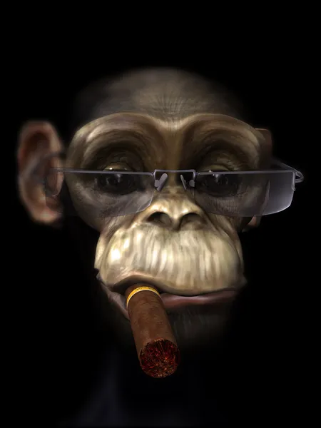 Herr schimpans hallick Stockbild