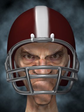 Old dirty football player clipart