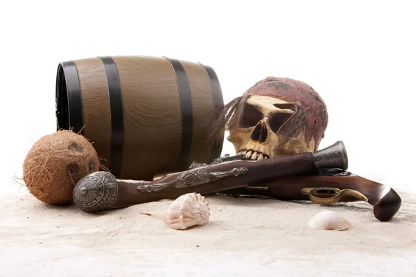 Pirate skull beach — Stock Photo, Image