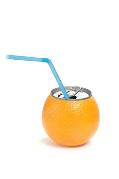 Suco de laranja pode — Fotografia de Stock