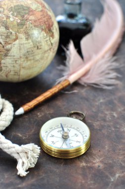 Compass and quill clipart