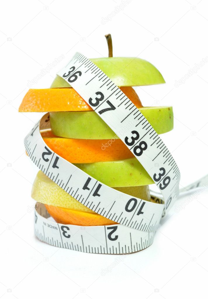 Tape measure and fruit