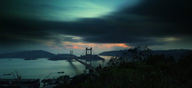 Tsing Ma bridge Hong Kong China clipart