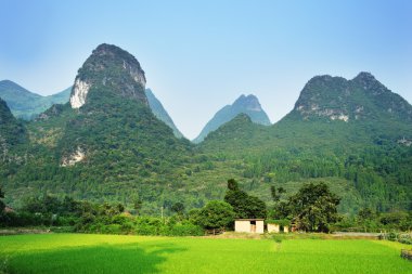 Strange mountain in Lijiang River Guilin Guangxi China clipart