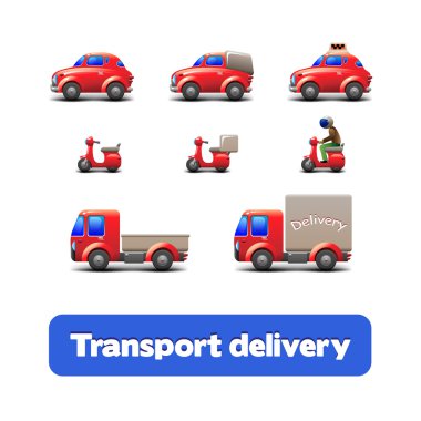 Transport Delivery Web Icon Set clipart