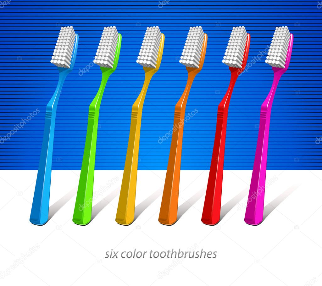 Six Color Toothbrushes